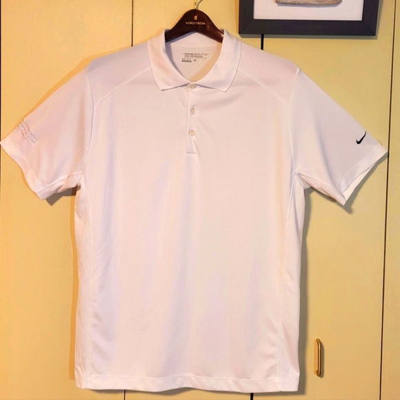 Men's Nike Golf DRI FIT White Polo Size L - Picture 2 of 9